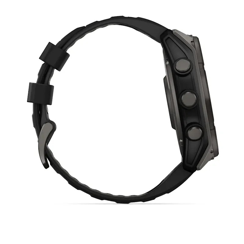 * Fenix 8 - 51 Mm, Solar, Sapphire Carbon Gray Dlc Titanium with Black/Pebble Grey Silicone Band