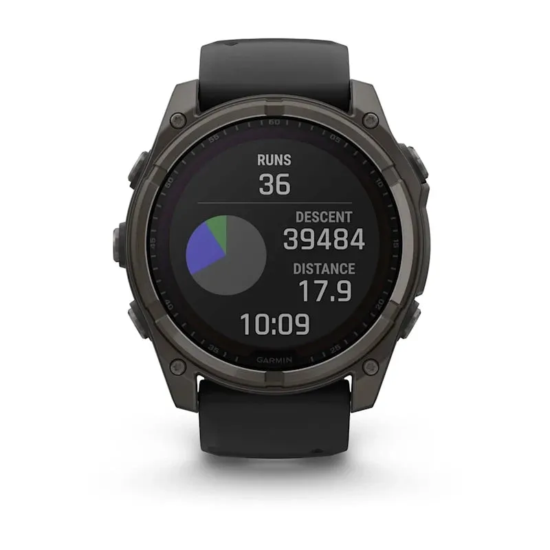 * Fenix 8 - 51 Mm, Solar, Sapphire Carbon Gray Dlc Titanium with Black/Pebble Grey Silicone Band