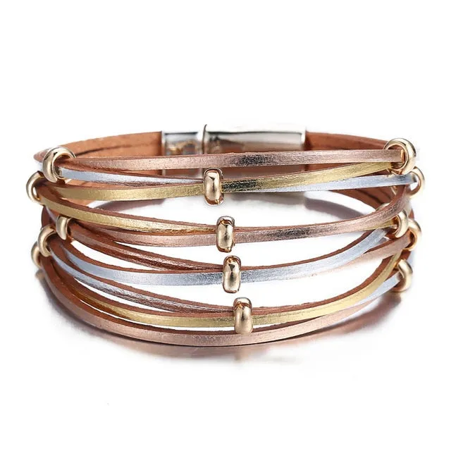 💎 Genuine Leather Wrap Bracelet Sets. Many Colors & Styles!
