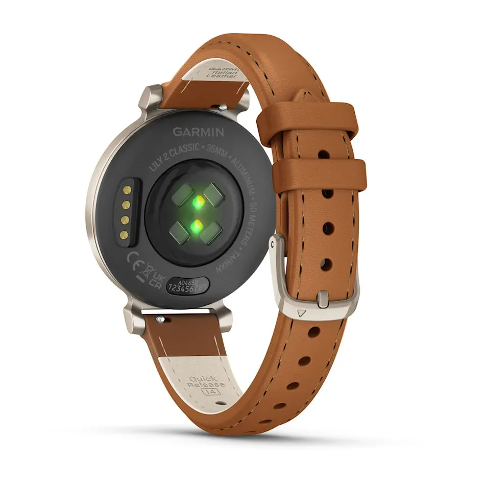 * Lily 2 Cream Gold Case With Tan Leather Band