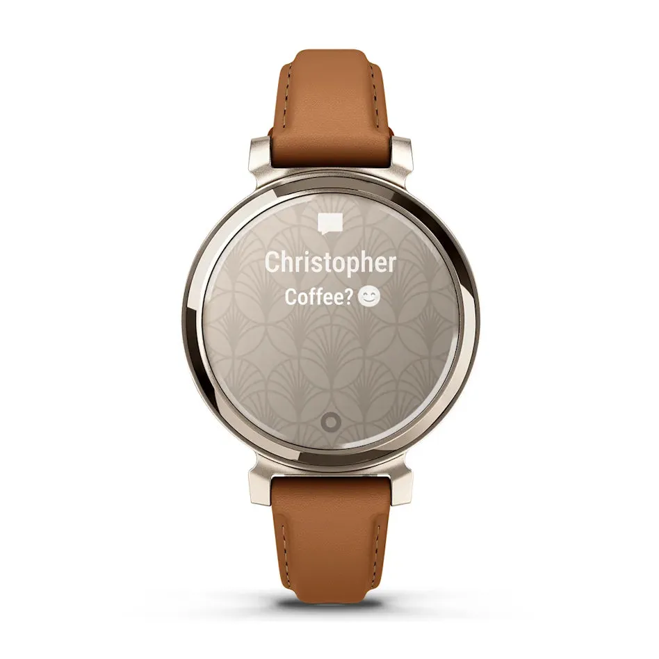* Lily 2 Cream Gold Case With Tan Leather Band