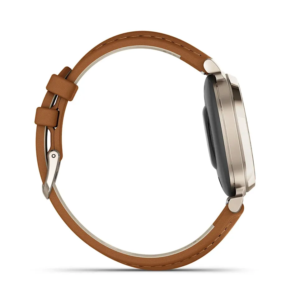 * Lily 2 Cream Gold Case With Tan Leather Band