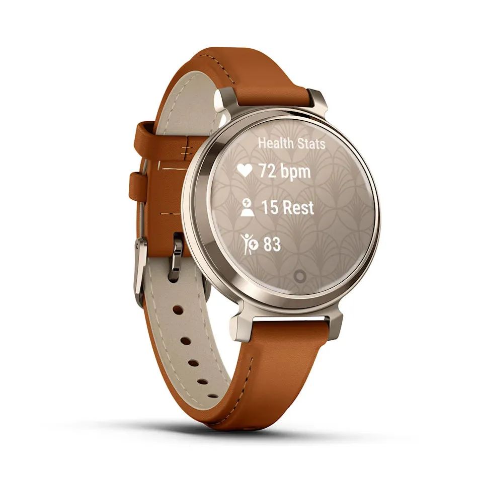 * Lily 2 Cream Gold Case With Tan Leather Band