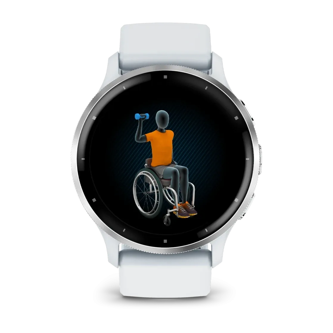* Venu 3 Silver Stainless Steel Bezel With Whitestone Case and Silicone Band