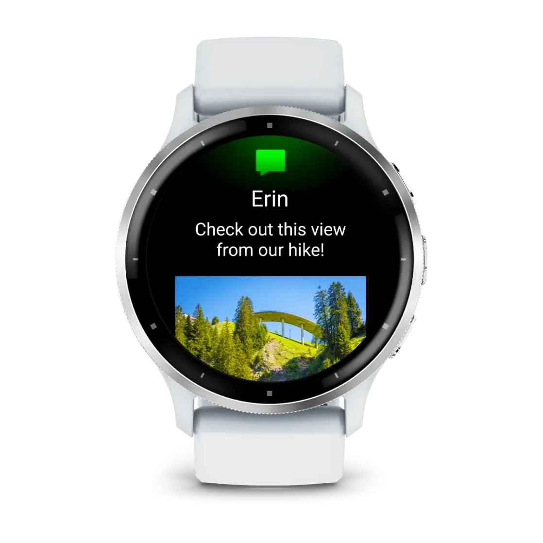 * Venu 3 Silver Stainless Steel Bezel With Whitestone Case and Silicone Band