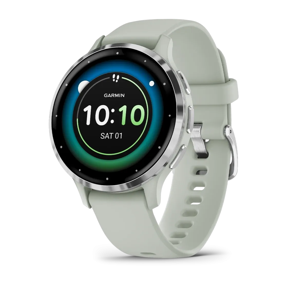 * Venu 3S Silver Stainless Steel Bezel With Sage Gray Case and Silicone Band