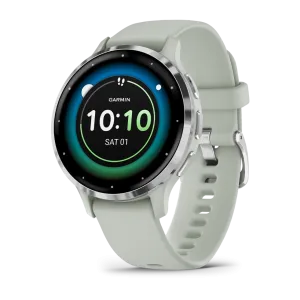 * Venu 3S Silver Stainless Steel Bezel With Sage Gray Case and Silicone Band