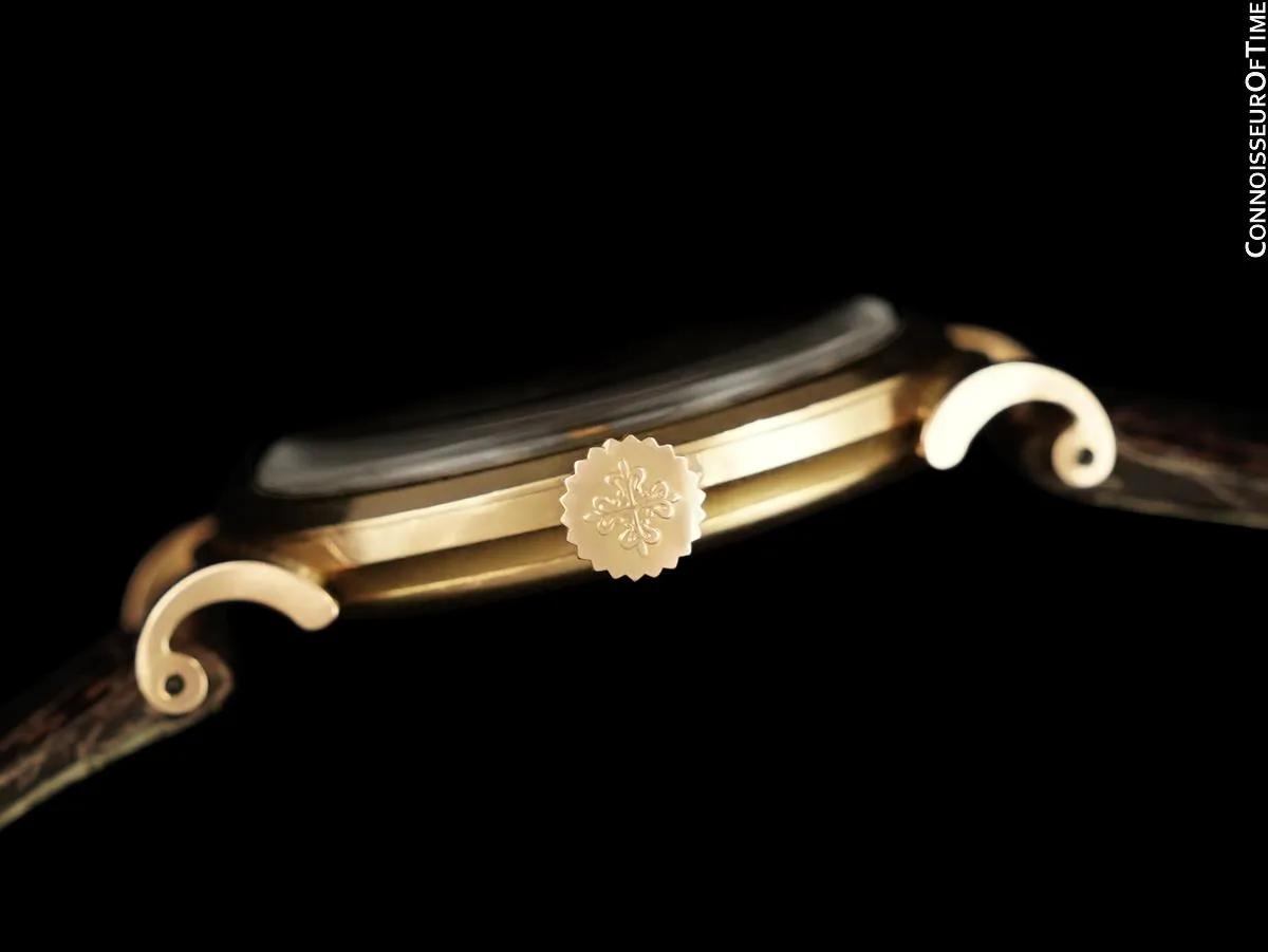 1953 Patek Philippe Vintage Mens Ref. 1491 "Scroll Lug" 18K Rose Gold Watch - Papers