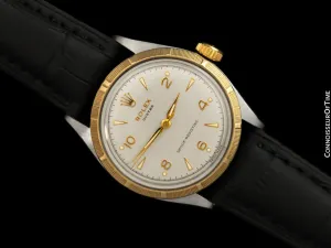 1954 Rolex Oyster Shock-Resisting Classic Vintage Mens Handwound Watch - Stainless Steel & 18K Gold