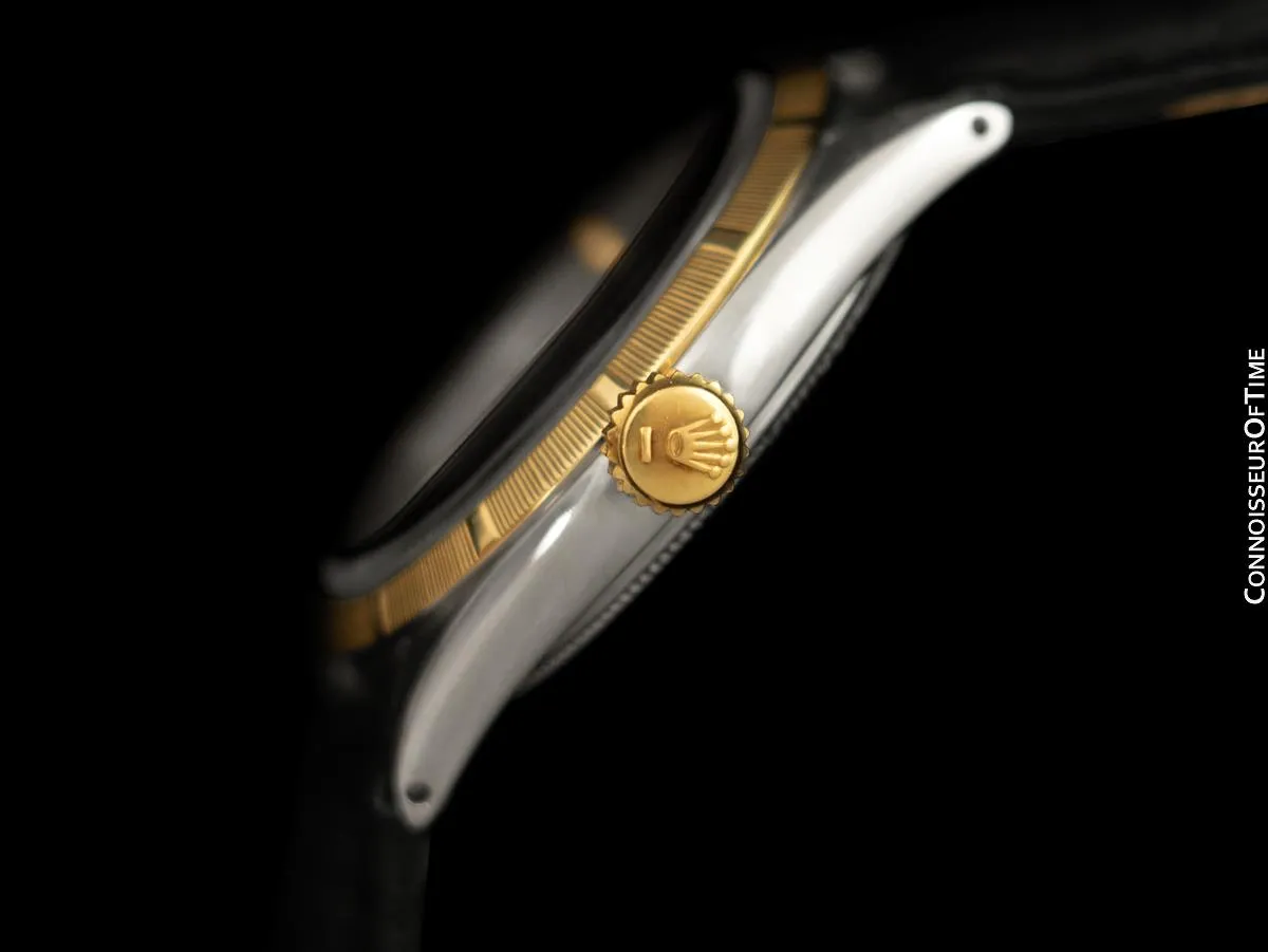 1954 Rolex Oyster Shock-Resisting Classic Vintage Mens Handwound Watch - Stainless Steel & 18K Gold