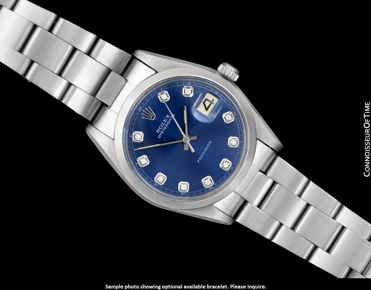 1957 Rolex Oyster Precision Classic Vintage Mens Handwound Watch with Black Dial - Stainless Steel
