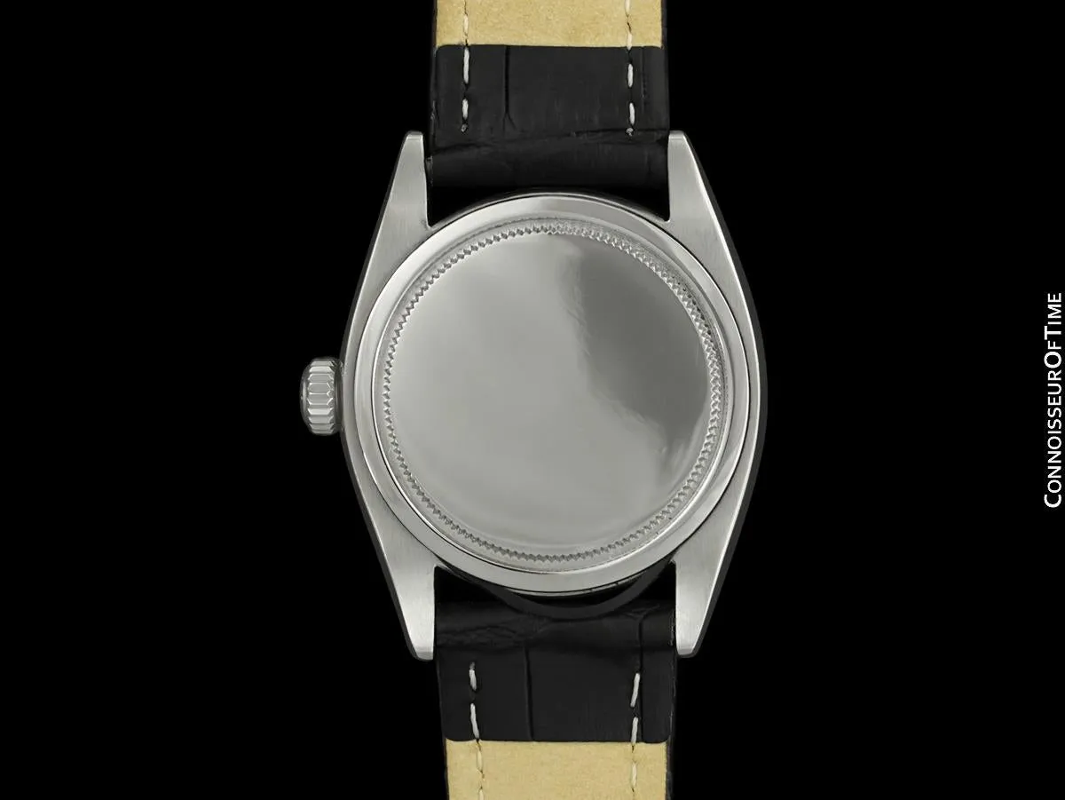 1957 Rolex Oyster Precision Classic Vintage Mens Handwound Watch with Black Dial - Stainless Steel