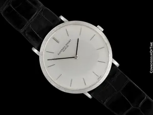 1960's Audemars Piguet Vintage Mens Full Size Thin Dress Watch - 18K White Gold