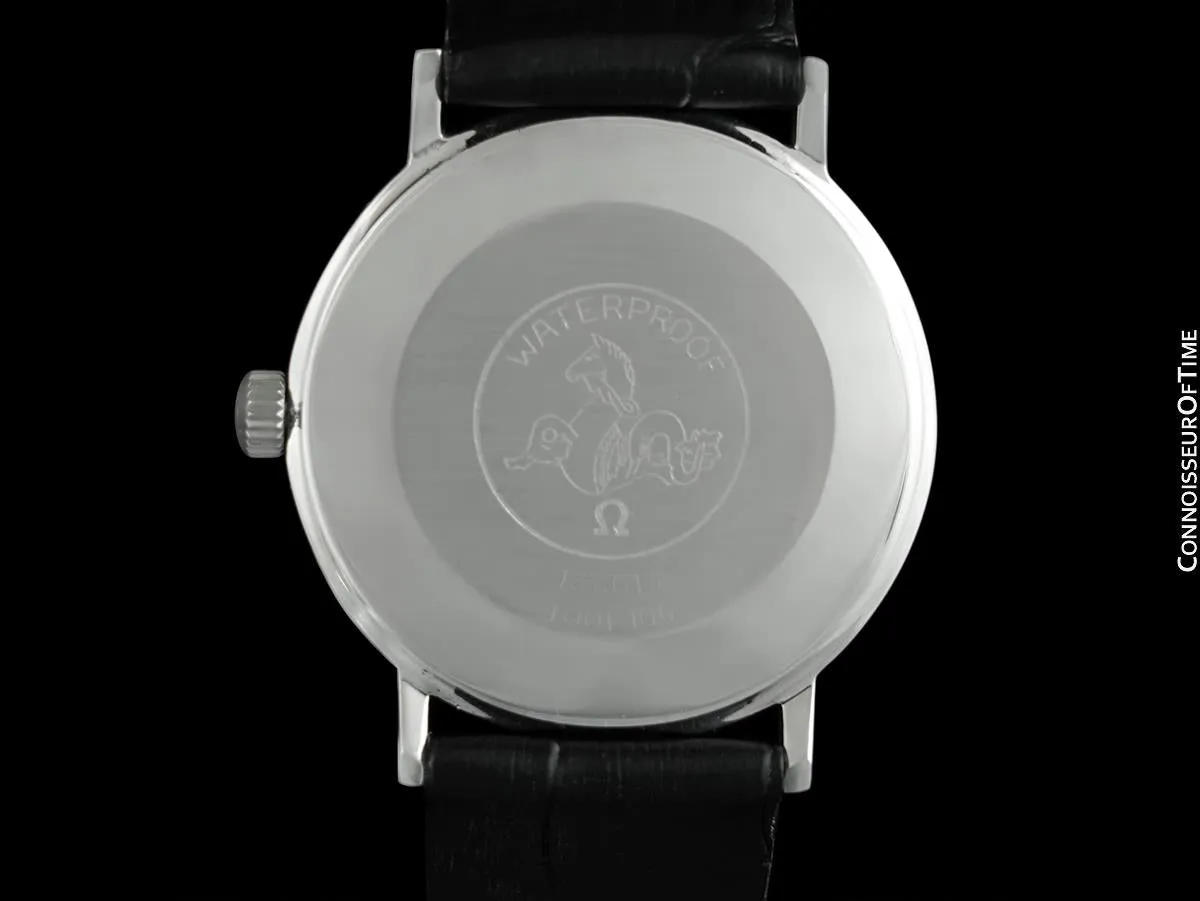 1968 Omega De Ville Vintage Mens Handwound Black Dial Watch with Date - Stainless Steel