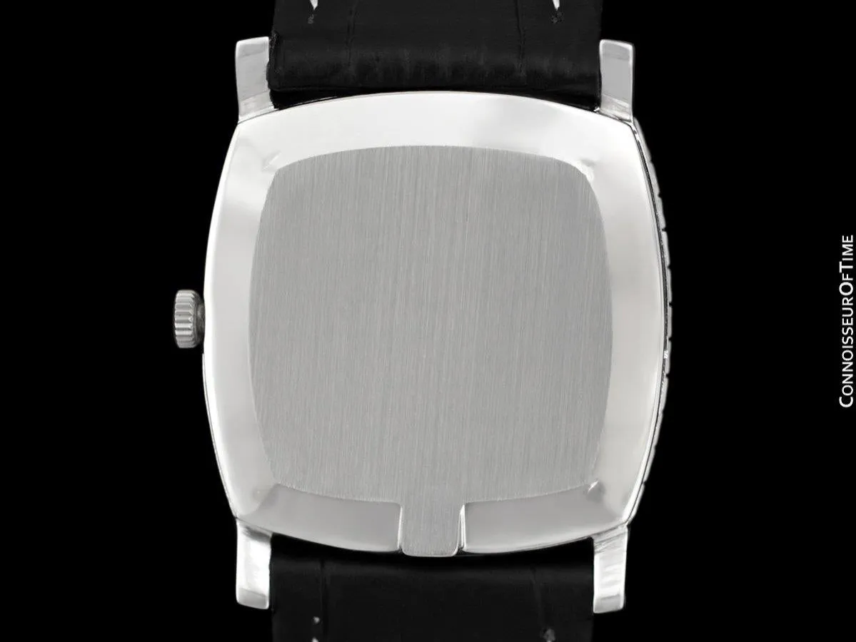 1970's Omega Geneve Vintage Mens Handwound Watch with Quick-Setting Date - Stainless Steel & Diamonds