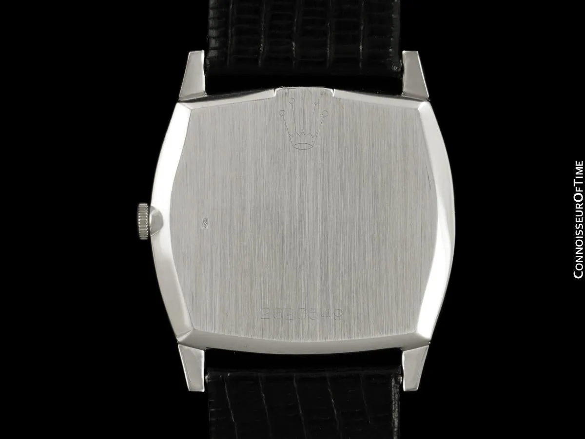 1971 Rolex Cellini Vintage Mens Bark Finish TV Watch, Ref. 3805 - 18K White Gold