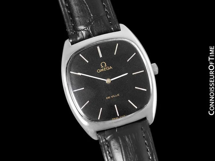 1979 Omega De Ville Vintage Mens Handwound Ultra Thin Dress Watch - Stainless Steel