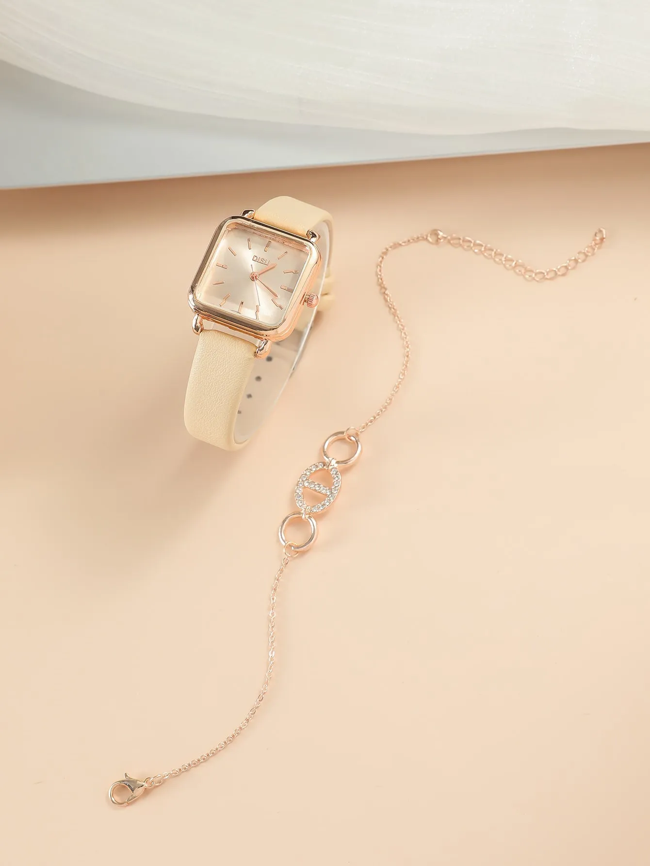 1pc Minimalist Quartz Watch With Bracelet