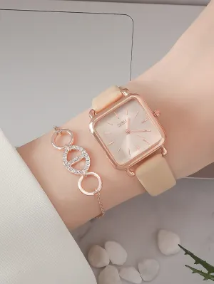 1pc Minimalist Quartz Watch With Bracelet