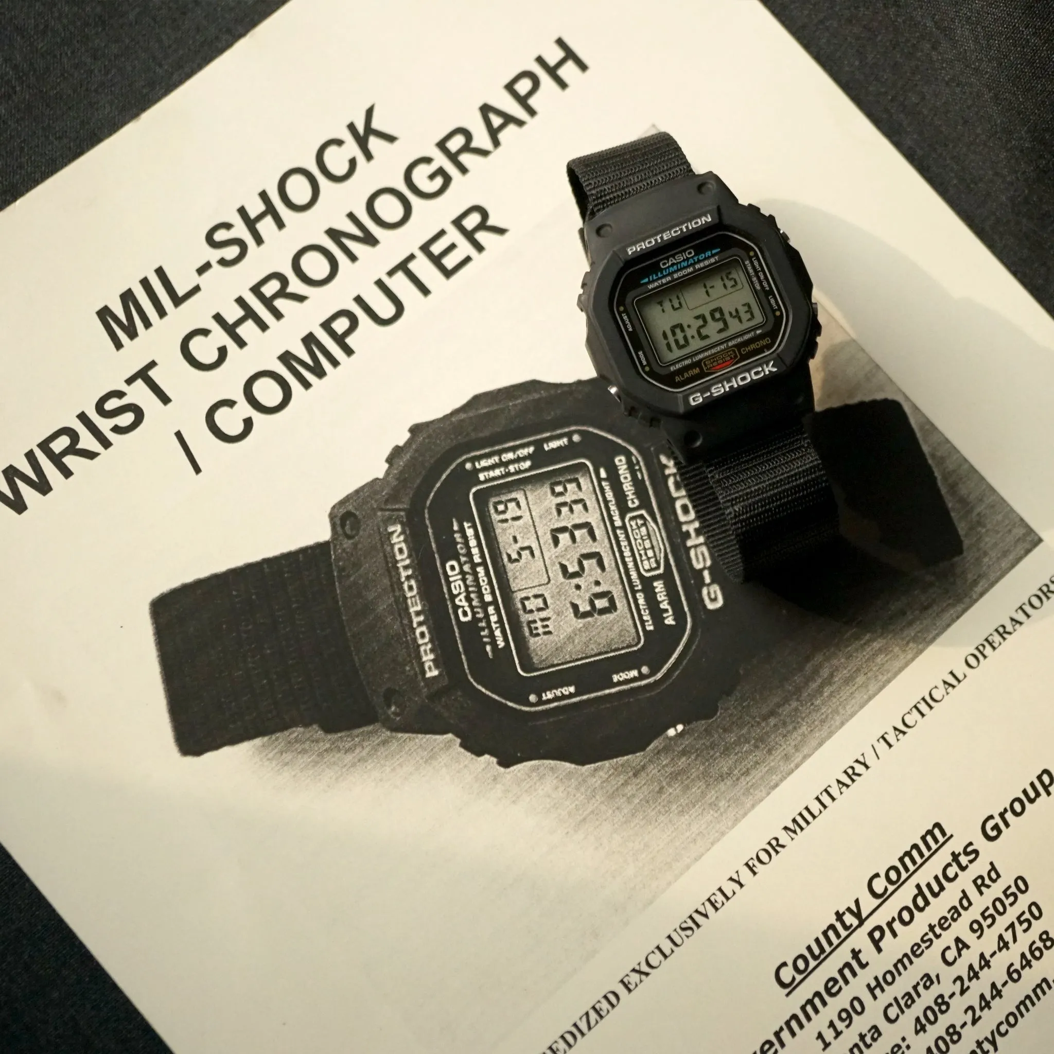 2002 U.S.MILITARY MIL-SHOCK WRIST CHRONOGRAPH / COMPUTER
