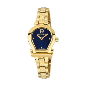 AIGNER TIVOLI LADIES GOLD BRACELET BLUE DIAL WATCH
