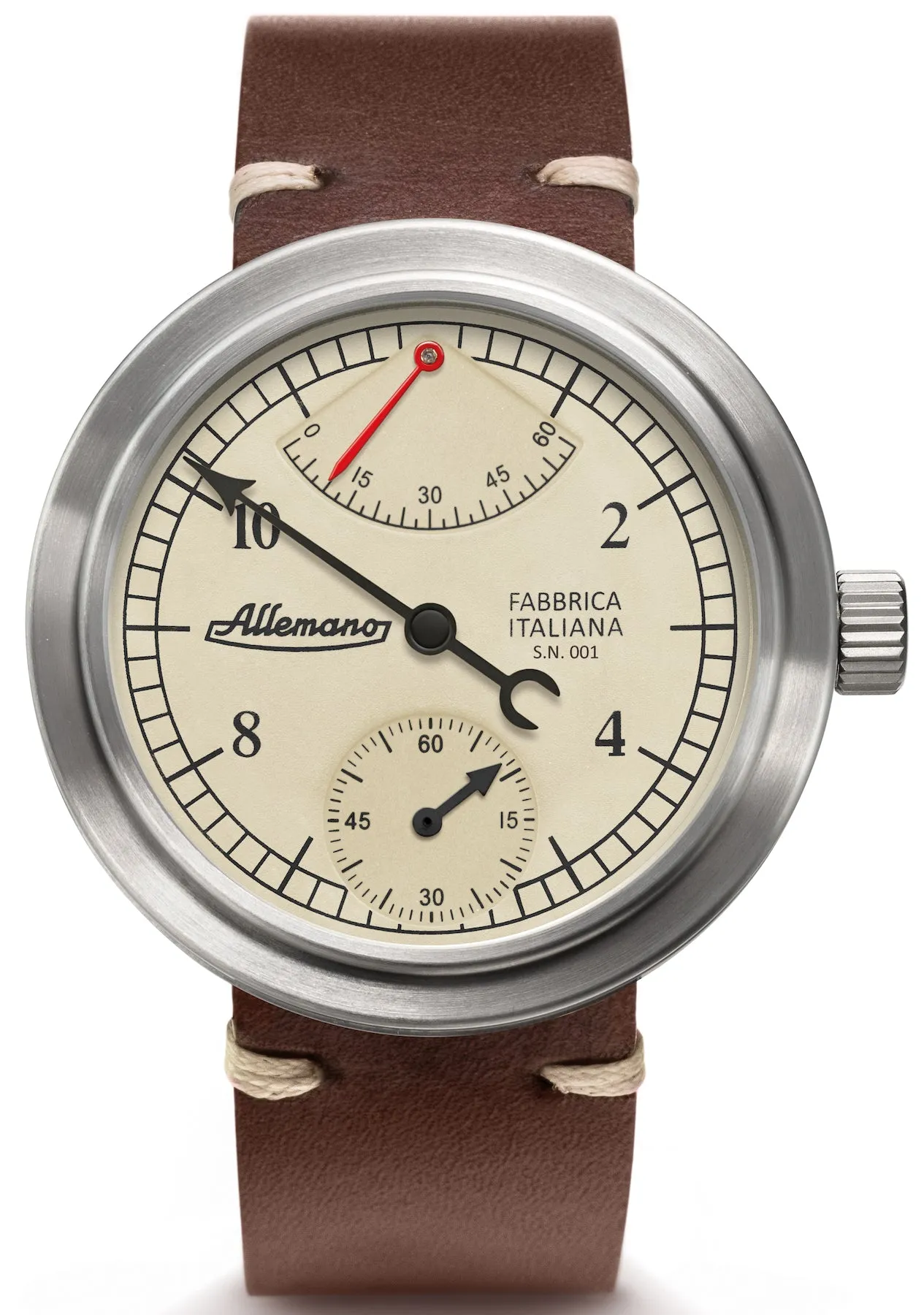 Allemano Watch Man Antique White Brushed Case
