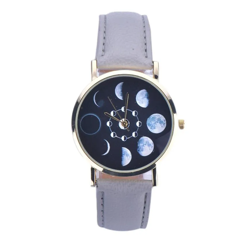 Analog Quartz Lunar Eclipse Wrist Watch