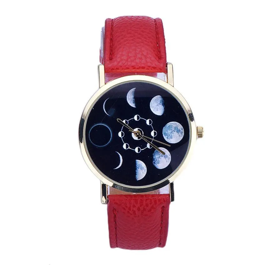 Analog Quartz Lunar Eclipse Wrist Watch