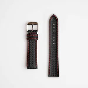 Anthracite Carbon Red Watch Strap