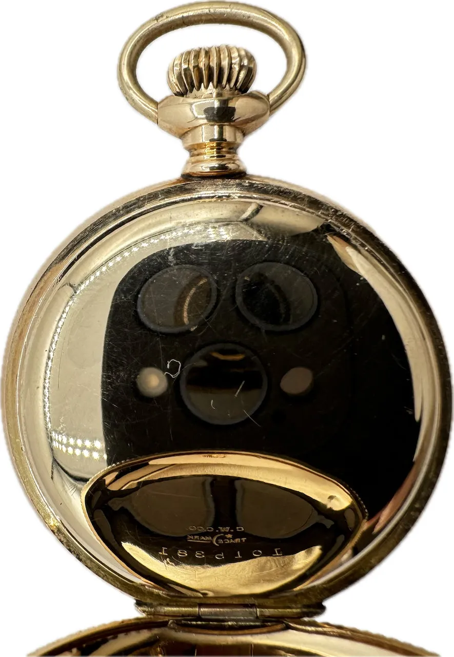 Antique 0S Elgin Multicolor Hunter Pocket Watch 223 Tricolor Gold Filled