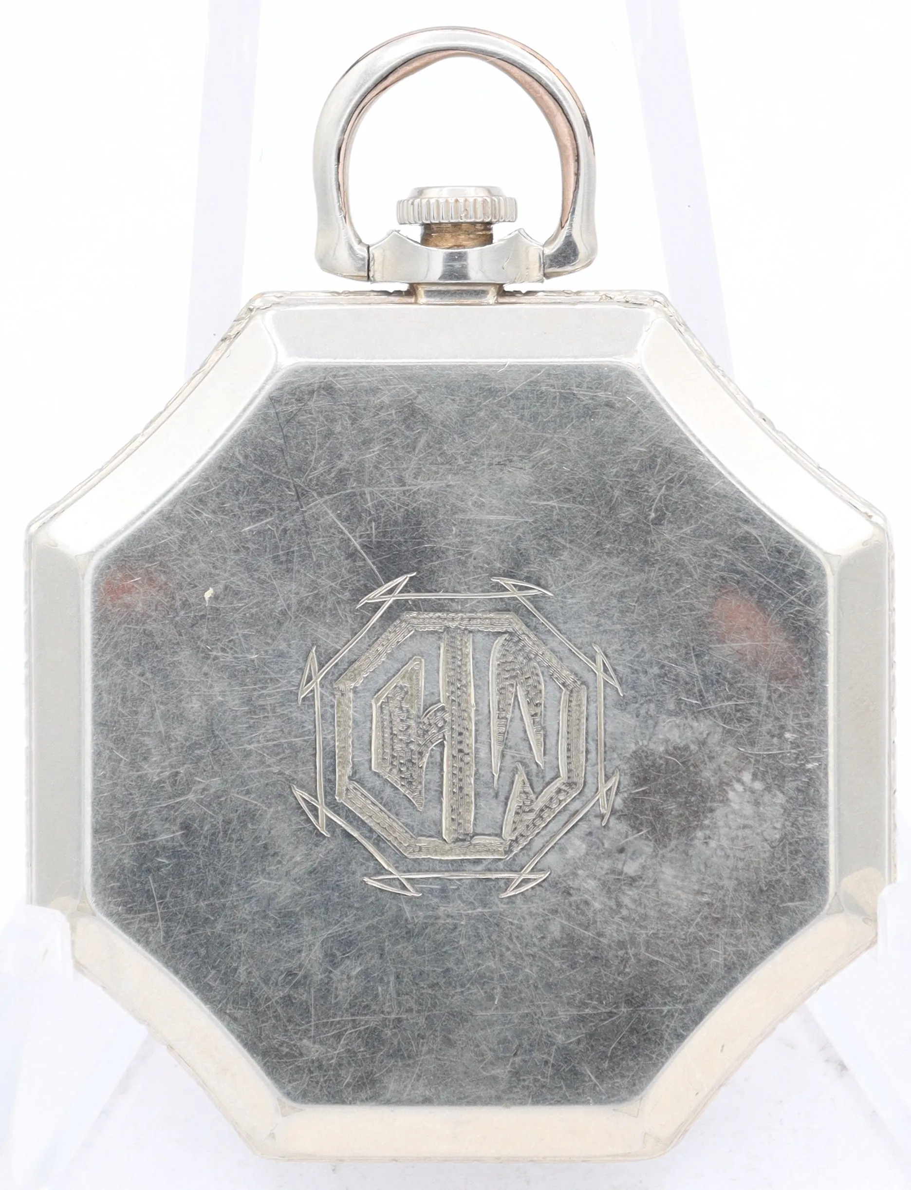 Antique 12 Size Hamilton Octagonal Pocket Watch 912 14k White Gold Filled