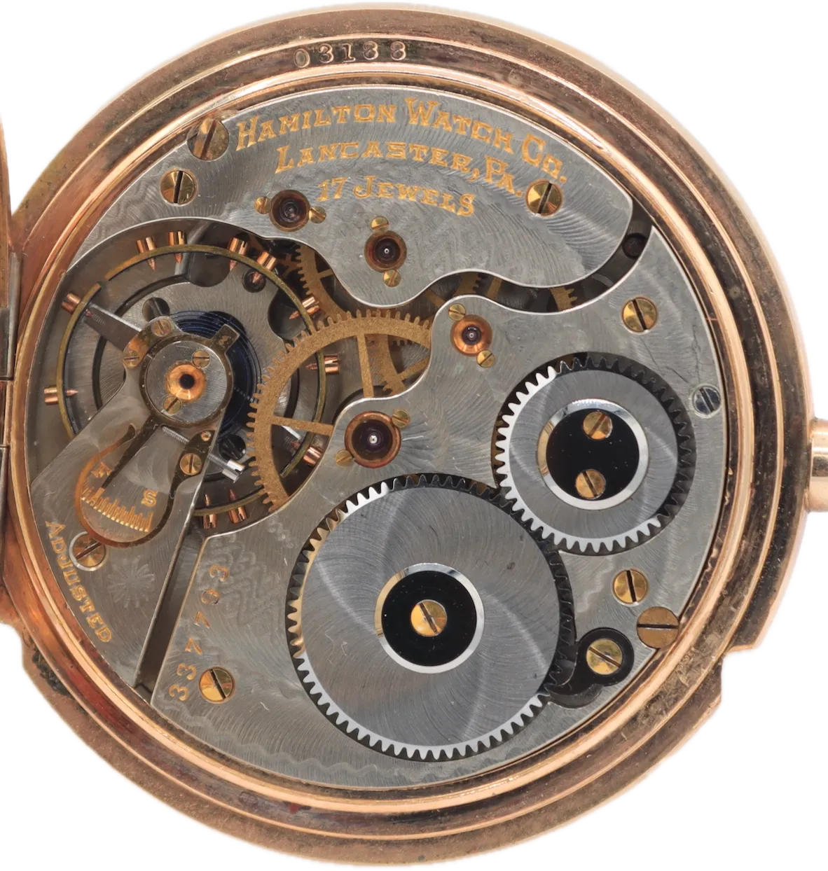 Antique 16s 1905 Hamilton Butterfly Engraving Hunter Pocket Watch 975 USA