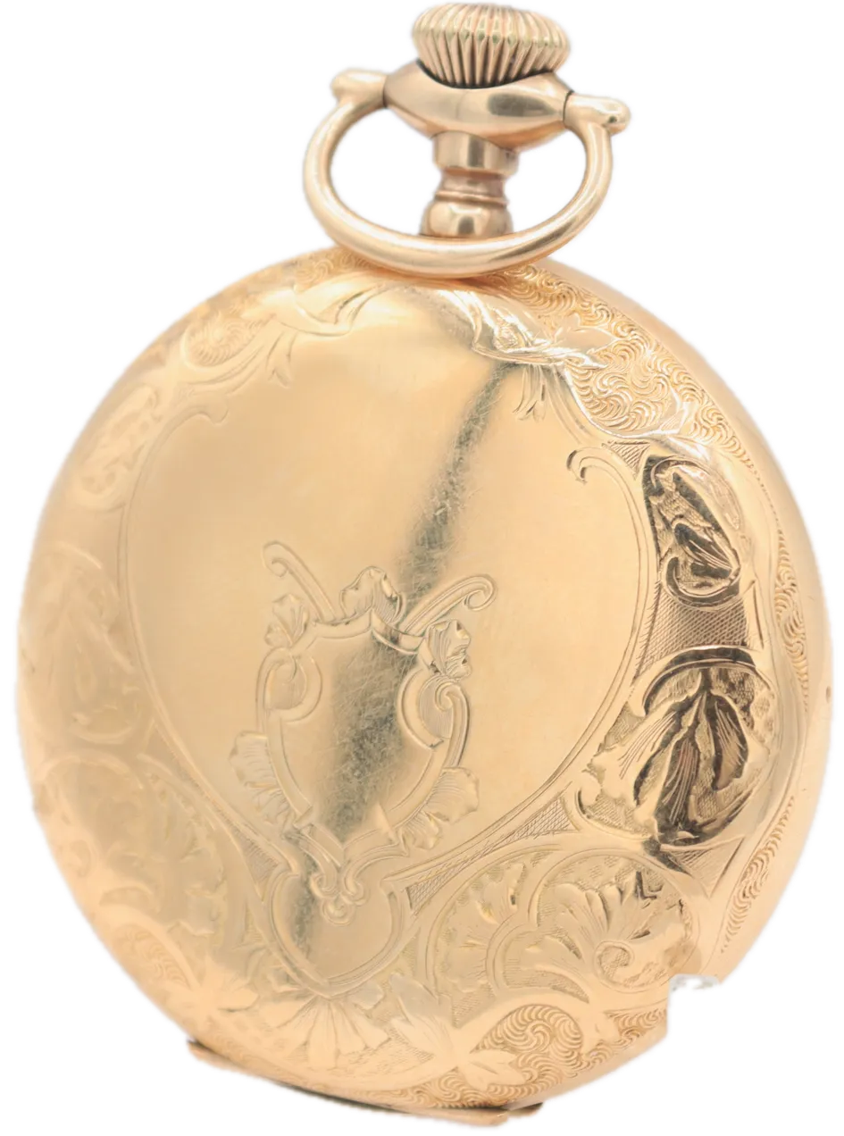 Antique 16s 1905 Hamilton Butterfly Engraving Hunter Pocket Watch 975 USA