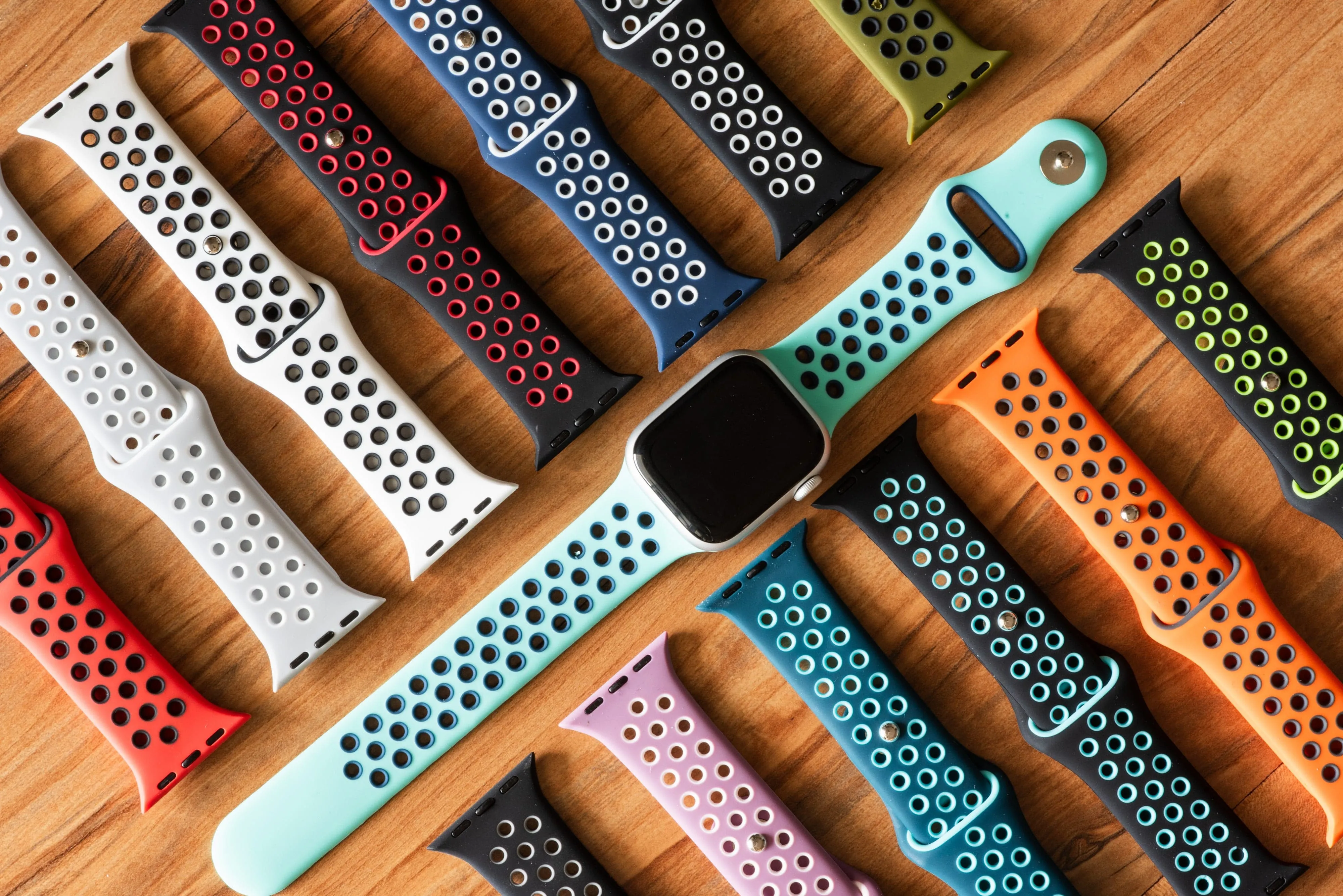 Apple Band Silicone Sport - Black-Teal