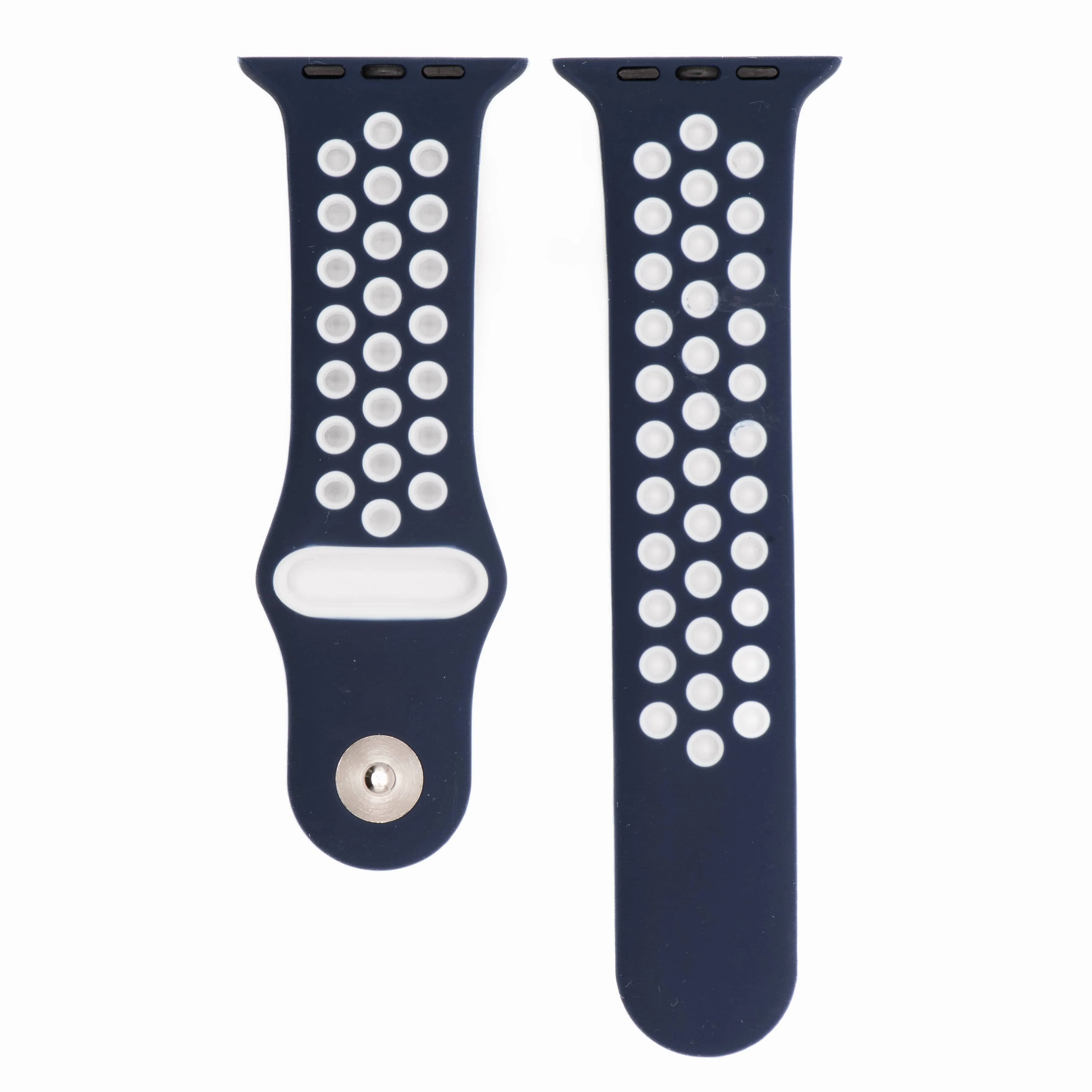 Apple Band Silicone Sport - Navy Blue-White