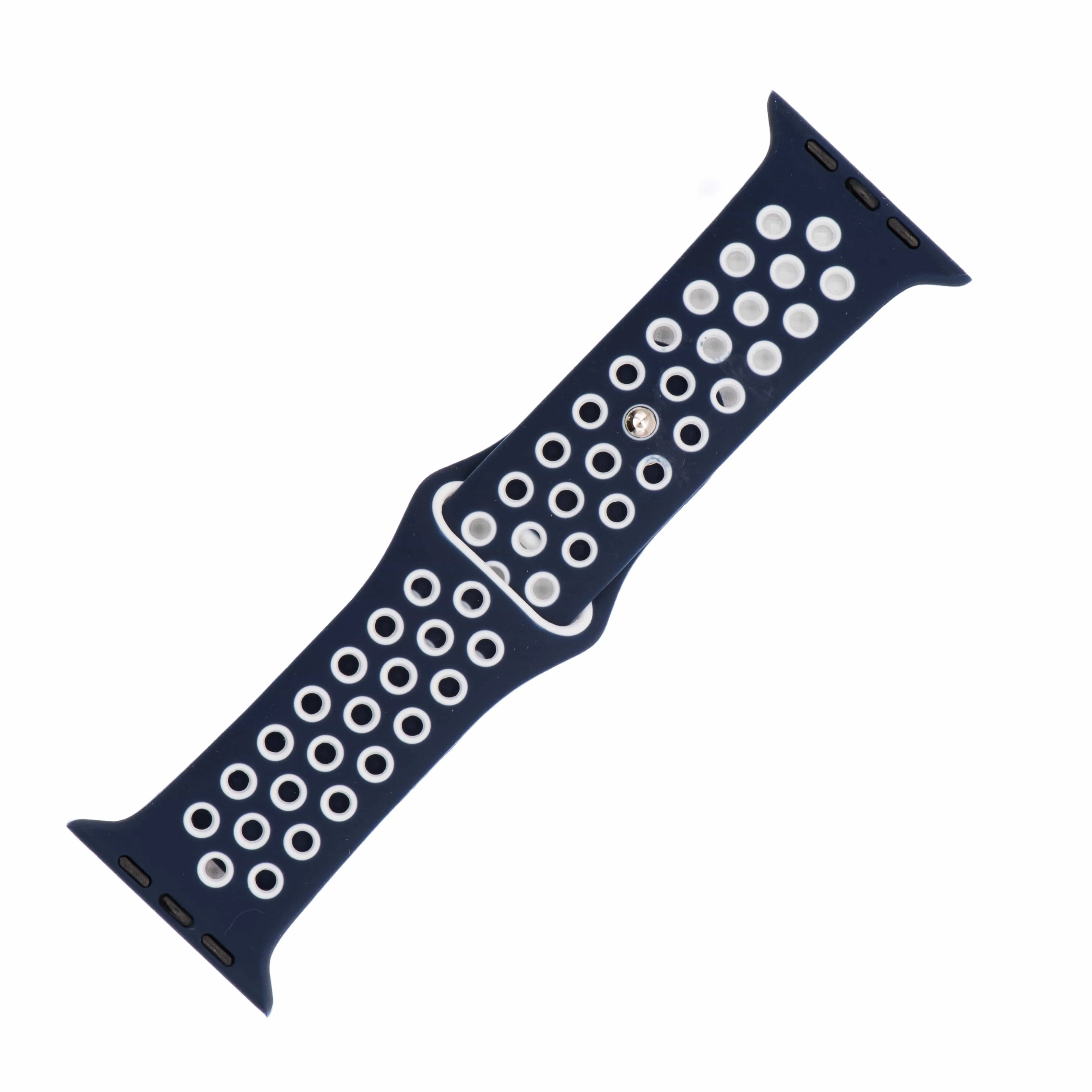 Apple Band Silicone Sport - Navy Blue-White