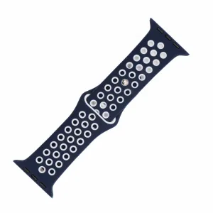 Apple Band Silicone Sport - Navy Blue-White