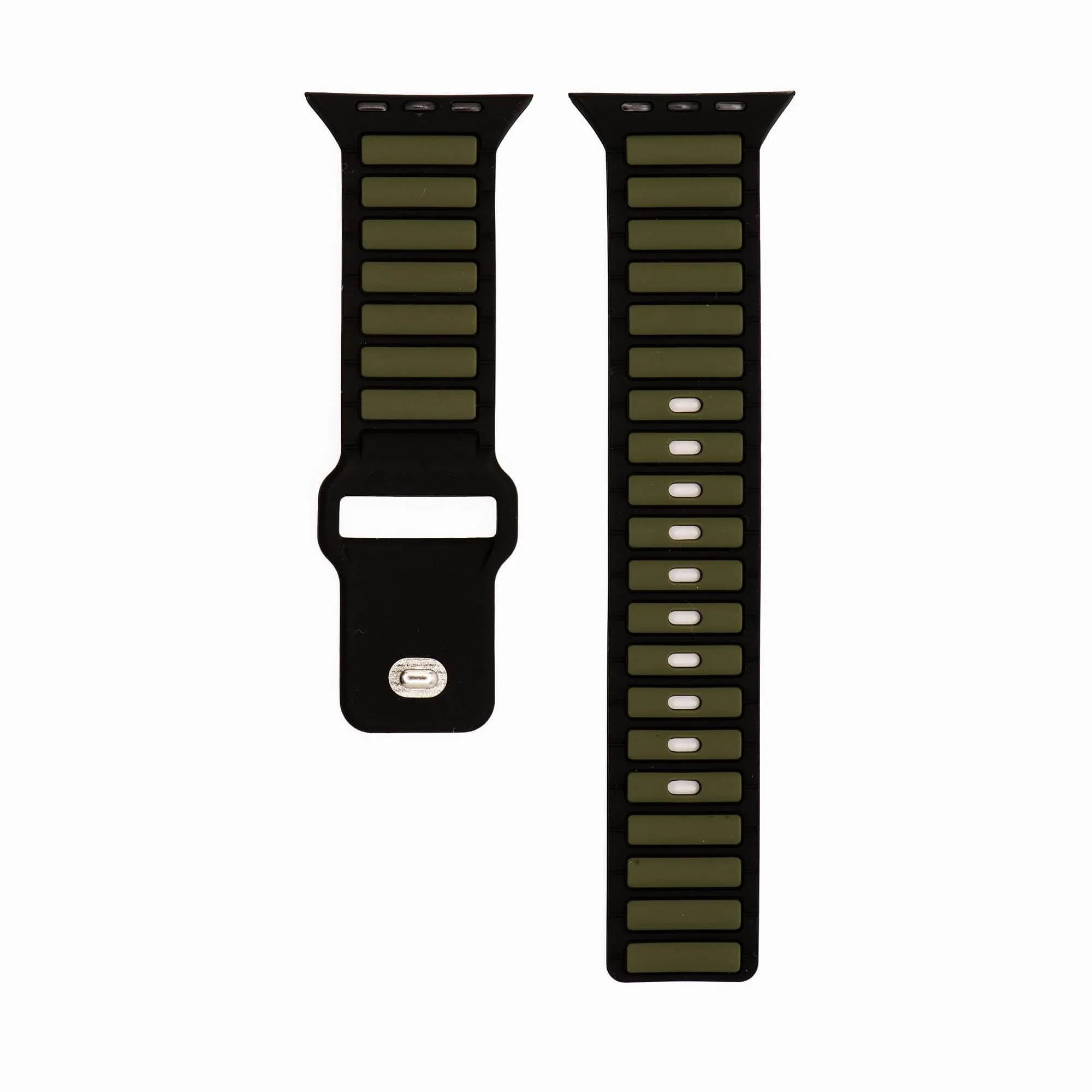 Apple Band ULTRA - Silicone Ripple - Black & Green
