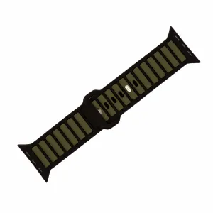 Apple Band ULTRA - Silicone Ripple - Black & Green