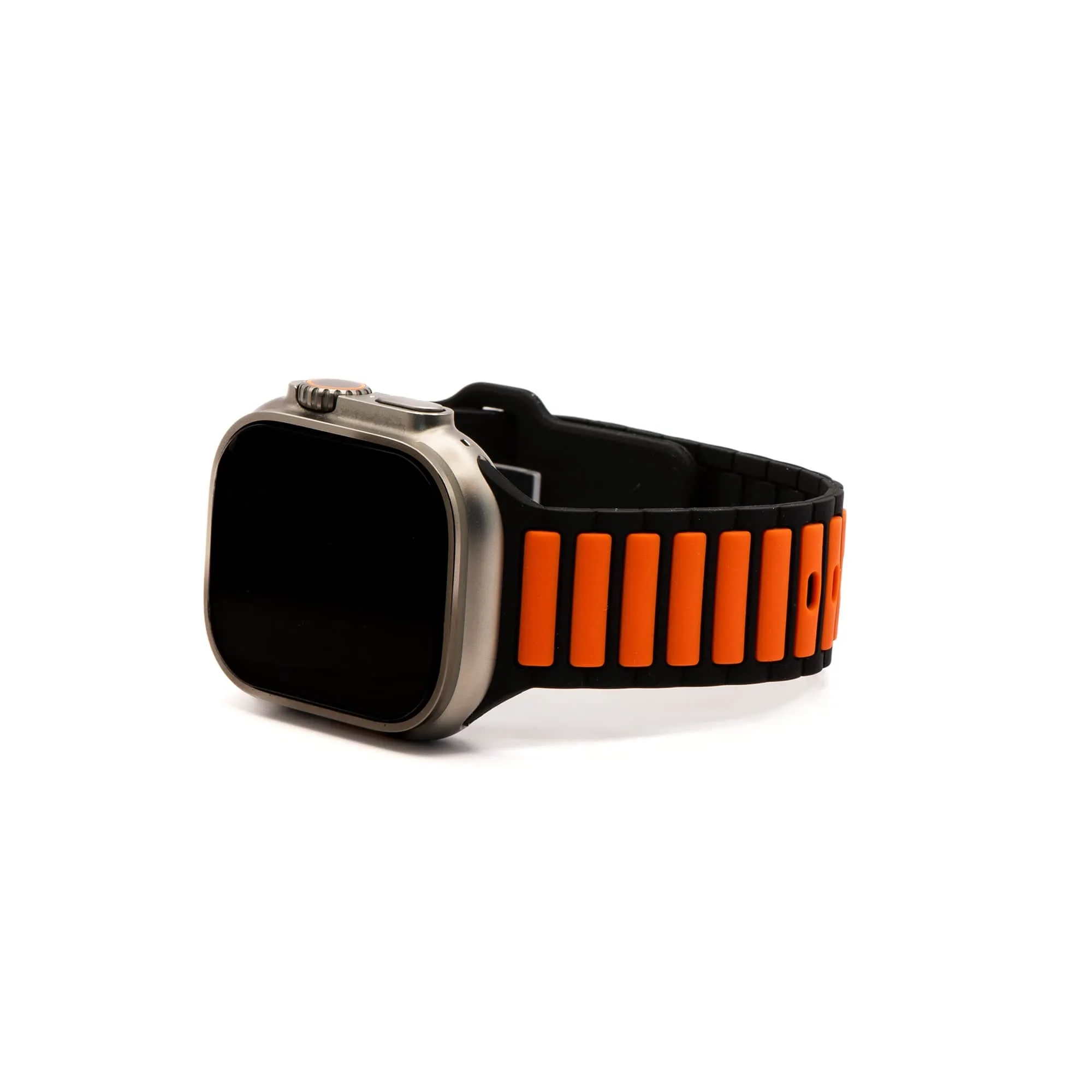 Apple Band ULTRA - Silicone Ripple - Black & Orange