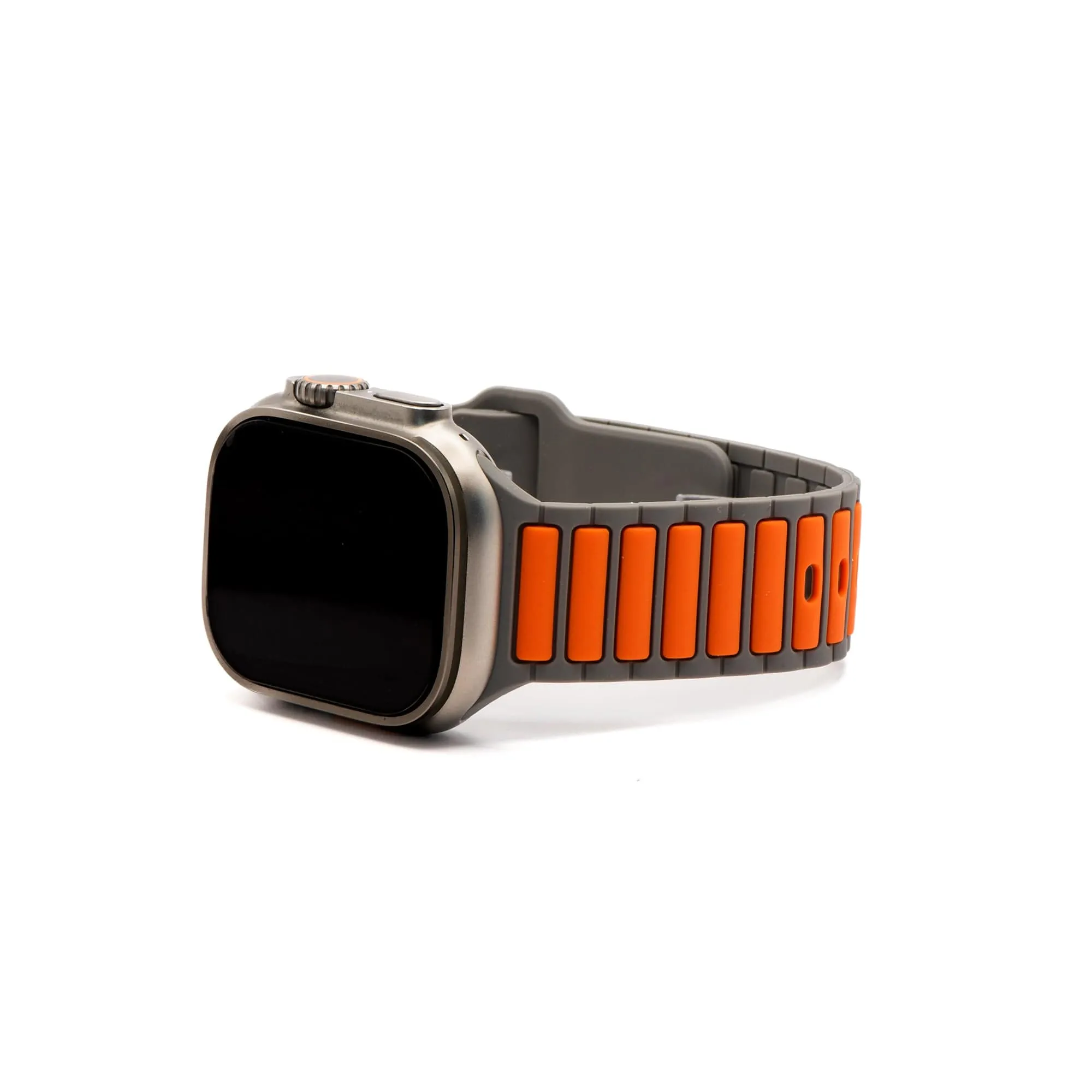 Apple Band ULTRA - Silicone Ripple - Gray & Orange
