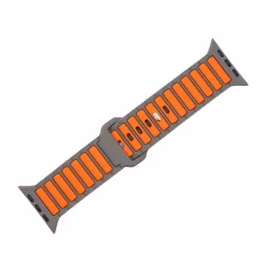 Apple Band ULTRA - Silicone Ripple - Gray & Orange