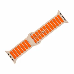 Apple Band ULTRA - Silicone Ripple - Stone & Orange