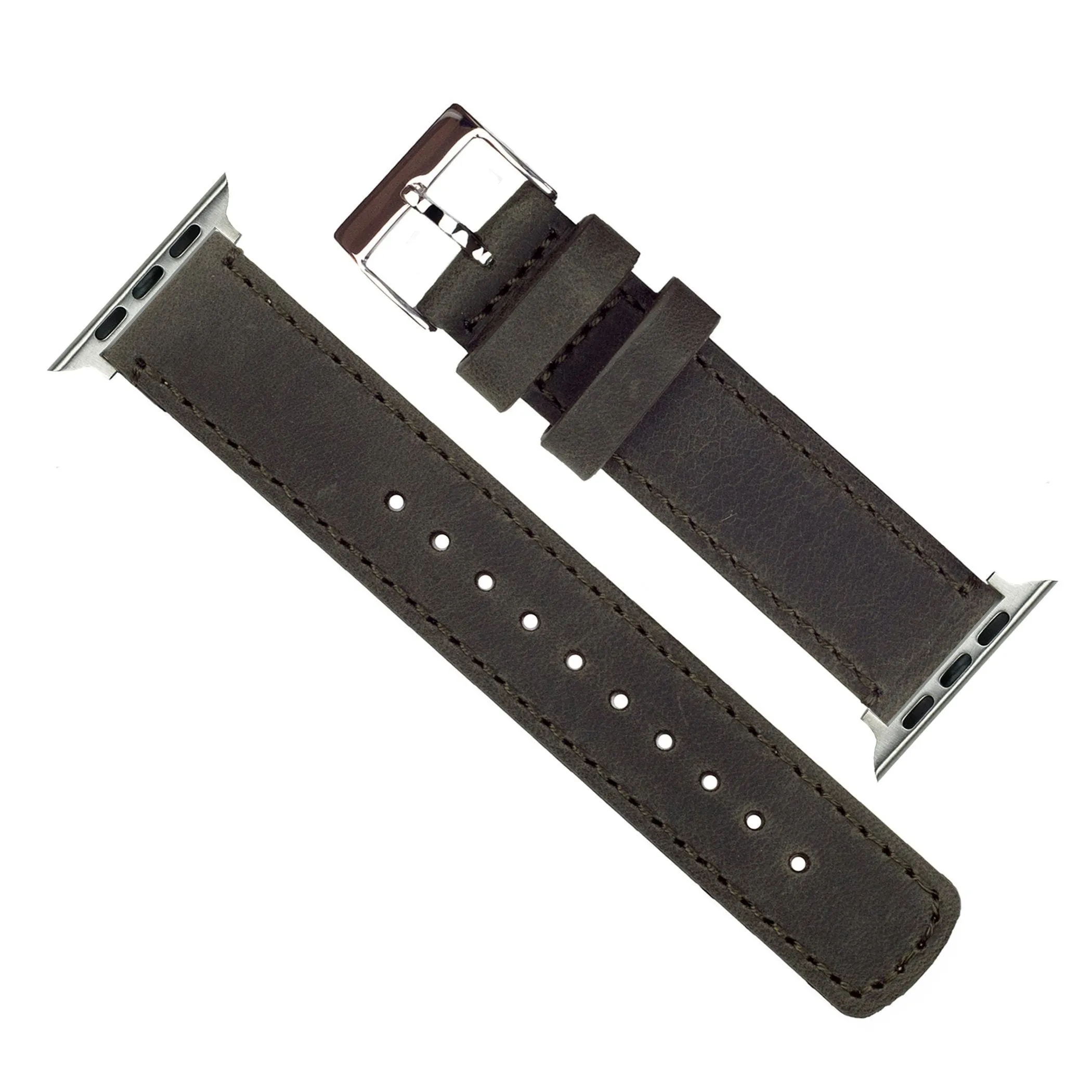 Apple Espresso Leather Stitching Watch Band