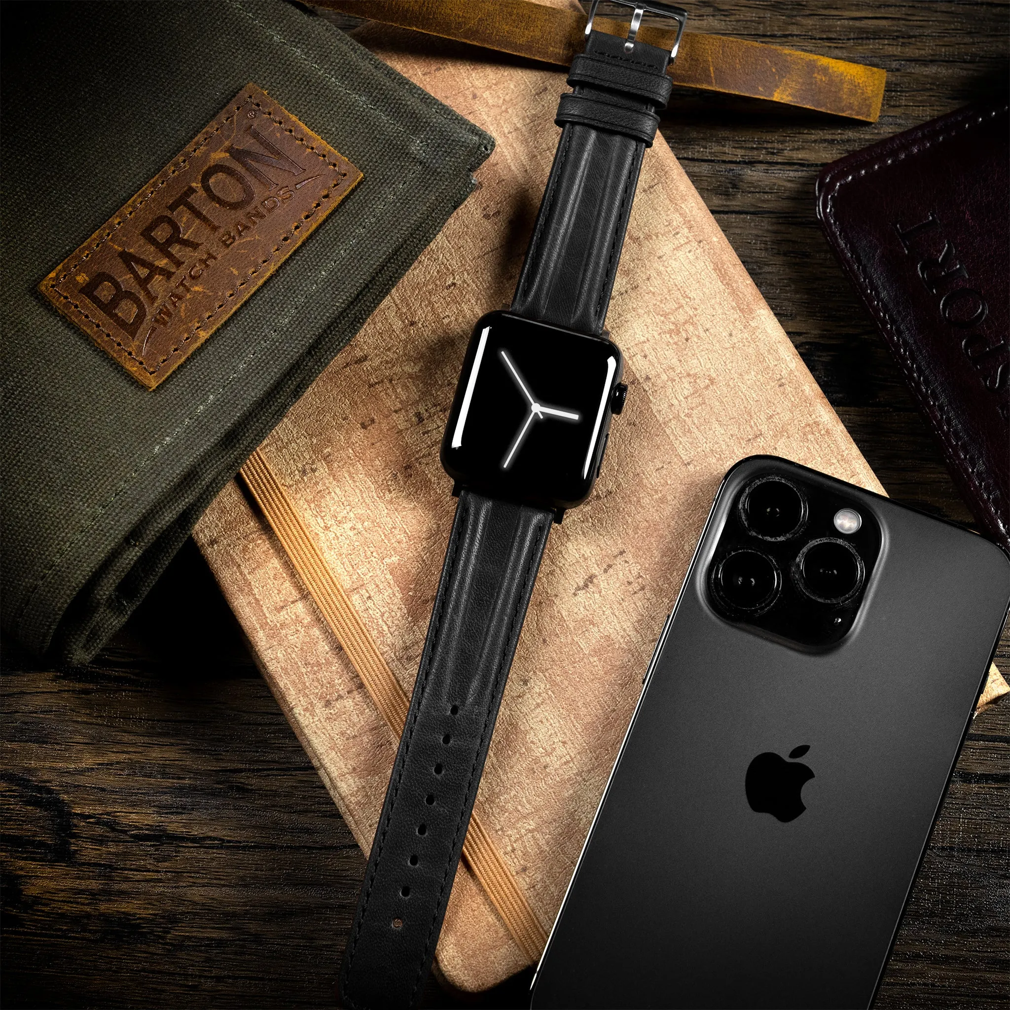 Apple Watch Black Classic Horween  Leather Watch Band