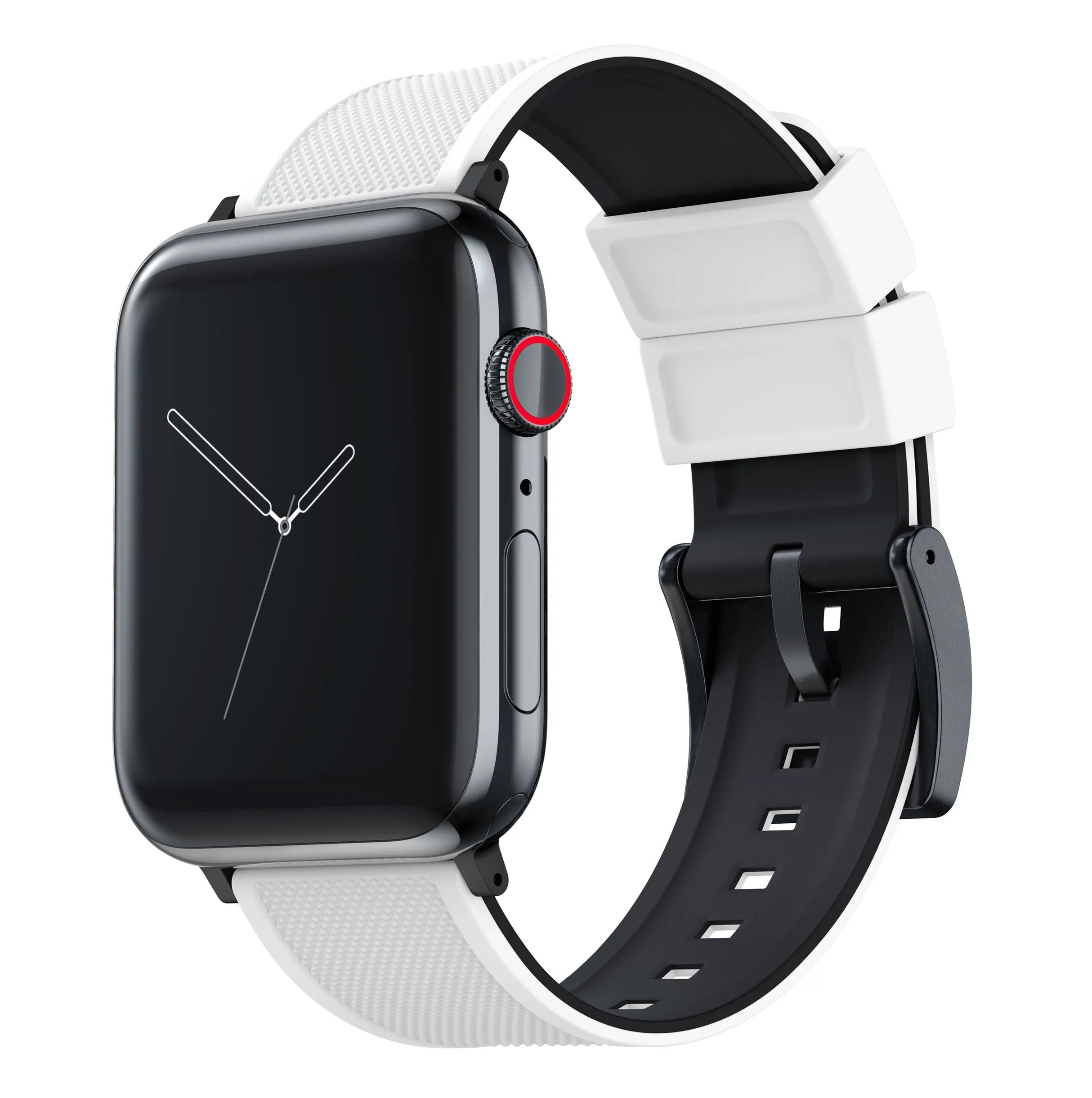 Apple Watch Elite Silicone White Top Black Bottom Watch Band