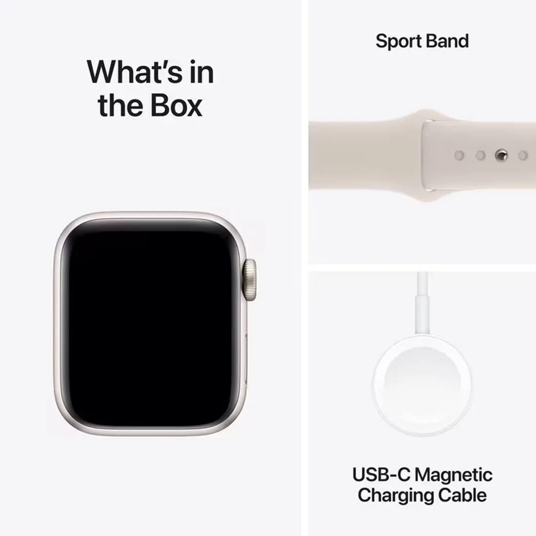 Apple Watch SE 2nd Gen 40mm Aluminium Case GPS   Cellular Sport Band - Starlight - AU Version