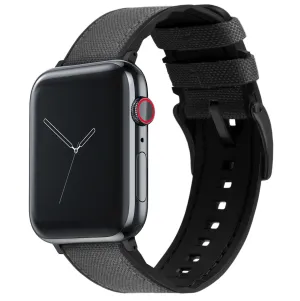 Apple Watch Smoke Grey Cordura Fabric And Silicone Hybrid Watch Band