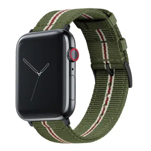 Apple Watch Two Piece NATO® style Army Green Crimson Watch Band