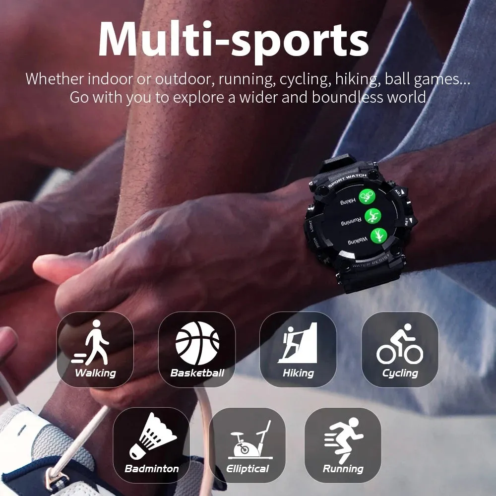 ATTACK Full Touch Screen Fitness Tracker Smart Watch Men Heart Rate Monitor Blood Pressure Smartwatch for Android Ios